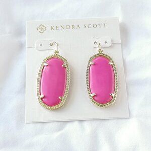 Kendra Scott Elle Magenta Magnesite Gold Earrings